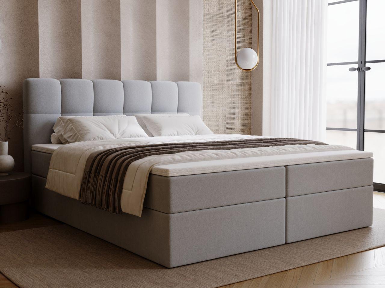 wohnli-moebel-suche-800001411505-1 BOXBETT Maison 140x200 Grau Textil Graingold Möbel > Betten > Boxspringbetten Grau