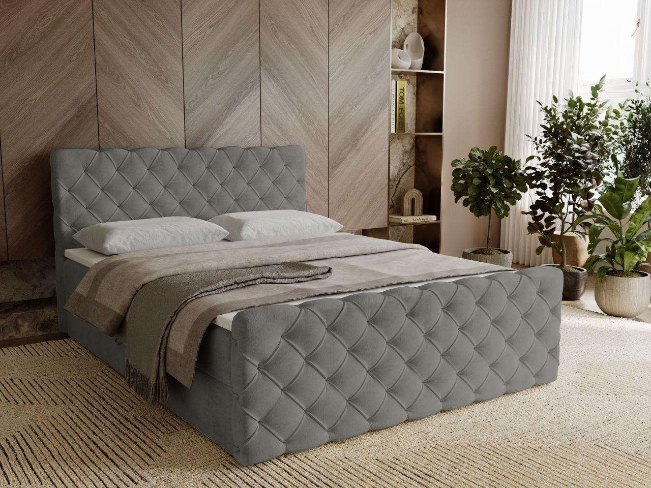 wohnli-moebel-suche-800001411548-1 BOXBETT Lunaris 160x200 Grau Textil Graingold Möbel > Betten > Boxspringbetten Grau