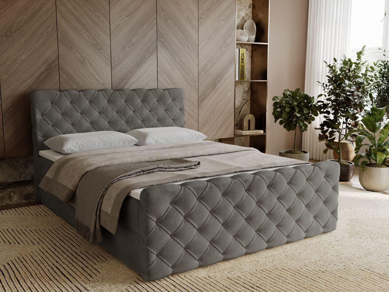 wohnli-moebel-suche-800001411558-1 BOXBETT Lunaris 180x200 Dunkelgrau Textil Graingold Möbel > Betten > Boxspringbetten Grau
