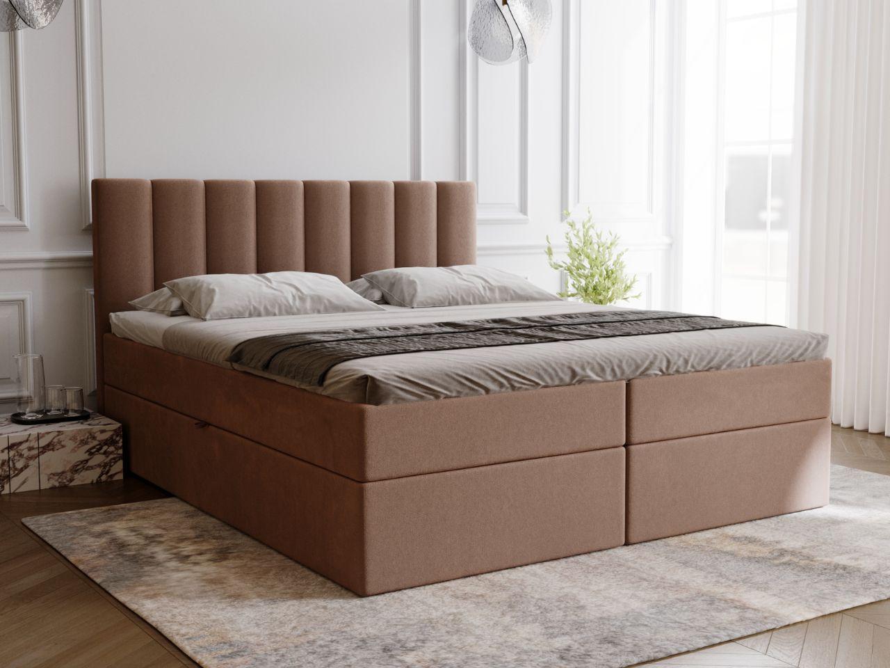 BOXBETT Mocca 160x200 Braun Textil Graingold Möbel > Betten > Boxspringbetten Braun