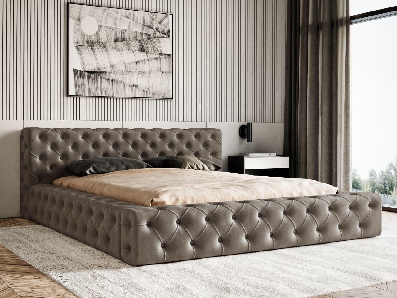 wohnli-moebel-suche-800001411671-1 POLSTERBETT Palini 160x200 Braun Textil Graingold Möbel > Betten > Polsterbetten Braun