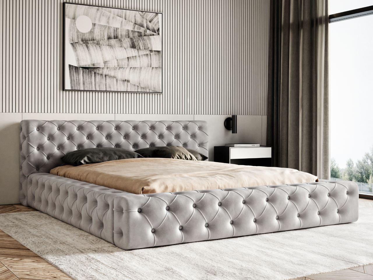 wohnli-moebel-suche-800001411684-1 POLSTERBETT Palini 160x200 Grau Textil Graingold Möbel > Betten > Polsterbetten Grau