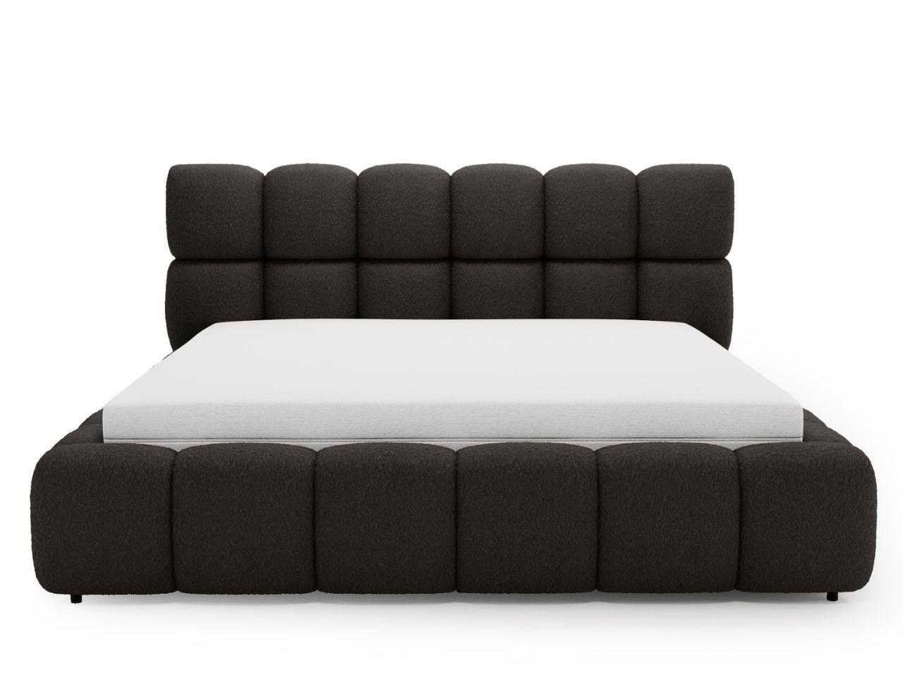 wohnli-moebel-suche-800001411717-1 POLSTERBETT Modo 140x200 Bouclé-Stoff Schwarz Textil Graingold Möbel > Betten > Polsterbetten Schwarz