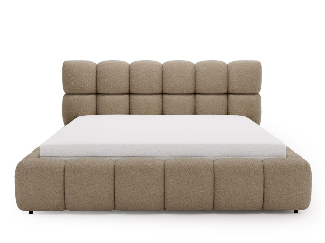 wohnli-moebel-suche-800001411727-1 POLSTERBETT Modo 160x200 Bouclé-Stoff Braun Textil Graingold Möbel > Betten > Polsterbetten Braun