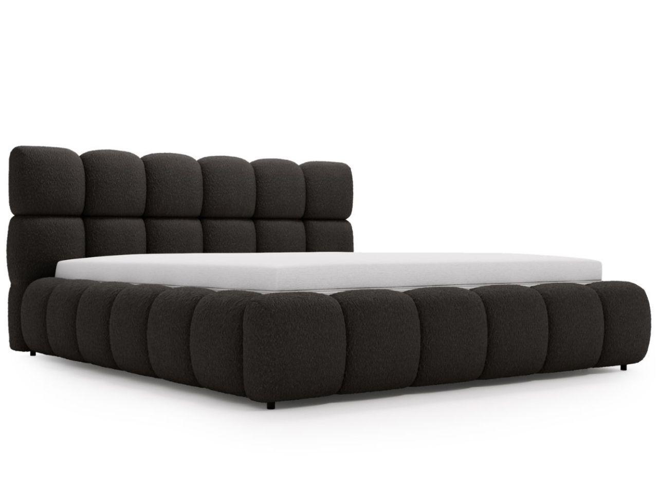 Wohnli Möbelsuche - POLSTERBETT Modo 160x200 Bouclé-Stoff Schwarz