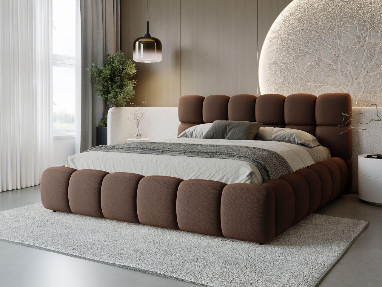 wohnli-moebel-suche-800001411818-1 POLSTERBETT Modo 200x200 Braun Textil Graingold Möbel > Betten > Polsterbetten Braun