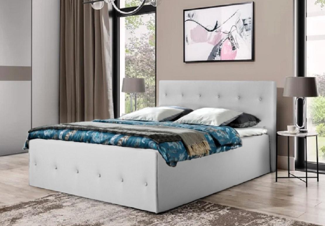 wohnli-moebel-suche-800001412033-1 POLSTERBETT Atalanta Weiß 180 x 200 x 40 cm Ohne Matratze und Lattenrost Holz Halmon Schlafkomfort Betten Möbel > Betten > Polsterbetten Weiß