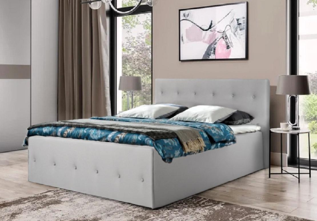 wohnli-moebel-suche-800001412052-1 POLSTERBETT Atalanta Grau 120 x 200 x 40 cm Ohne Matratze und Lattenrost Holz Halmon Schlafkomfort Betten Möbel > Betten > Polsterbetten Grau