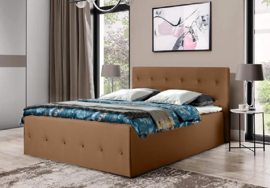 wohnli-moebel-suche-800001412059-1 POLSTERBETT Atalanta Braun 180 x 200 x 40 cm Mit Hochwertiger Matratze H3 (bis 120 kg) und Lattenrost Holz Halmon Schlafkomfort Betten Möbel > Betten > Polsterbetten Braun