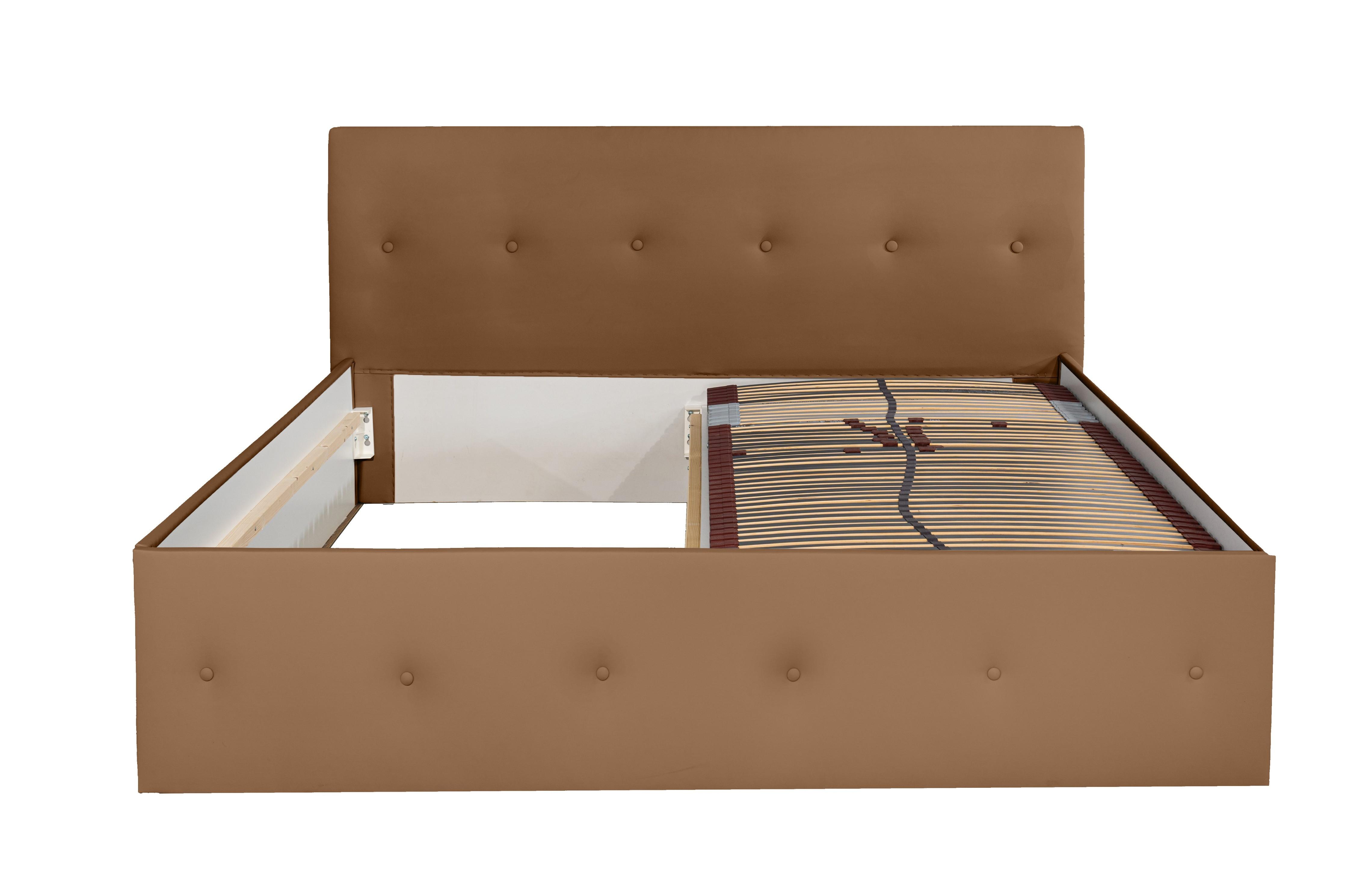 wohnli-moebel-suche-800001412063 Wohnli Möbelsuche - POLSTERBETT Atalanta Braun 160 x 200 x 40 cm Mit Hochwertiger Matratze H3 (bis 120 kg) und Lattenrost