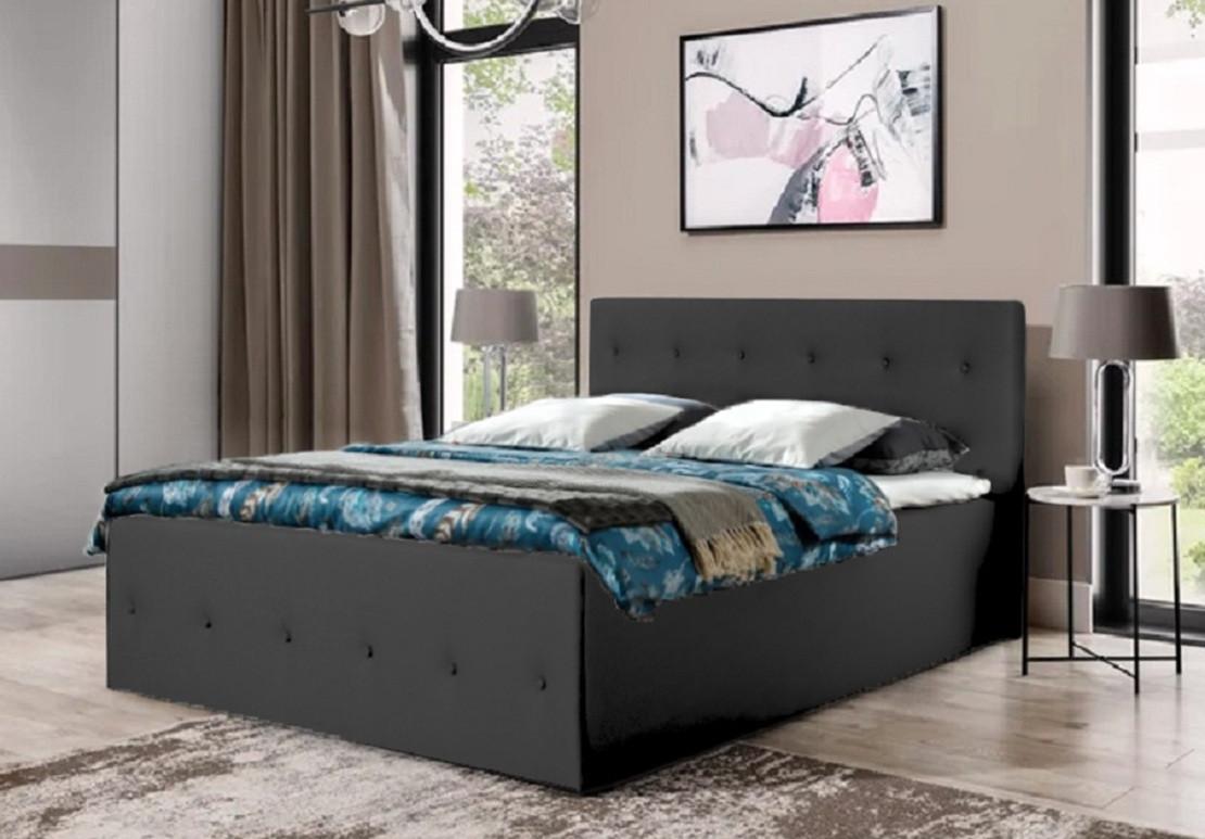 wohnli-moebel-suche-800001412065-1 POLSTERBETT Atalanta Schwarz 180 x 200 x 40 cm Mit Hochwertiger Matratze H3 (bis 120 kg) und Lattenrost Holz Halmon Schlafkomfort Betten Möbel > Betten > Polsterbetten Schwarz