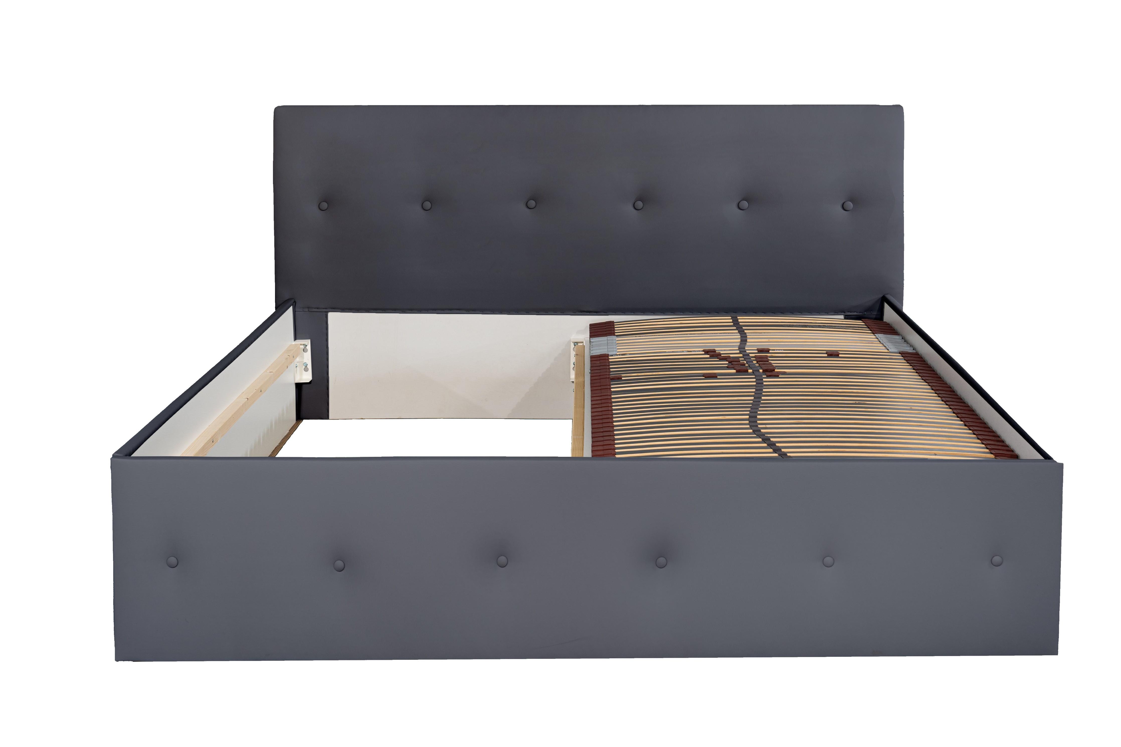 Wohnli Möbelsuche - POLSTERBETT Atalanta Anthrazit 200 x 200 x 40 cm Mit Hochwertiger Matratze H3 (bis 120 kg) und Lattenrost