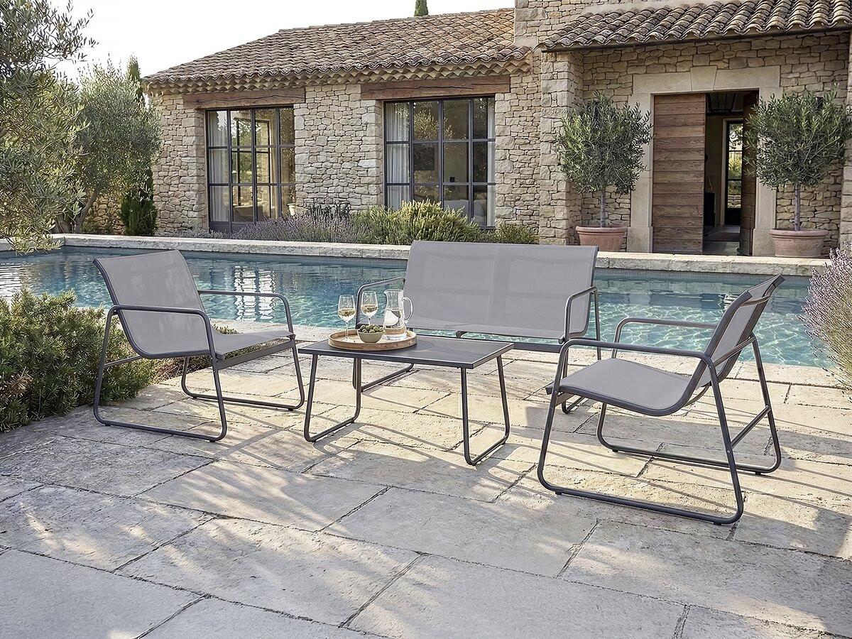 wohnli-moebel-suche-800001414876-1 GARTENSITZGRUPPE fortaleza Hellgrau Metall Habitat Garten Garten & Outdoor > Gartenmöbel > Gartenmöbel-Sets Grau