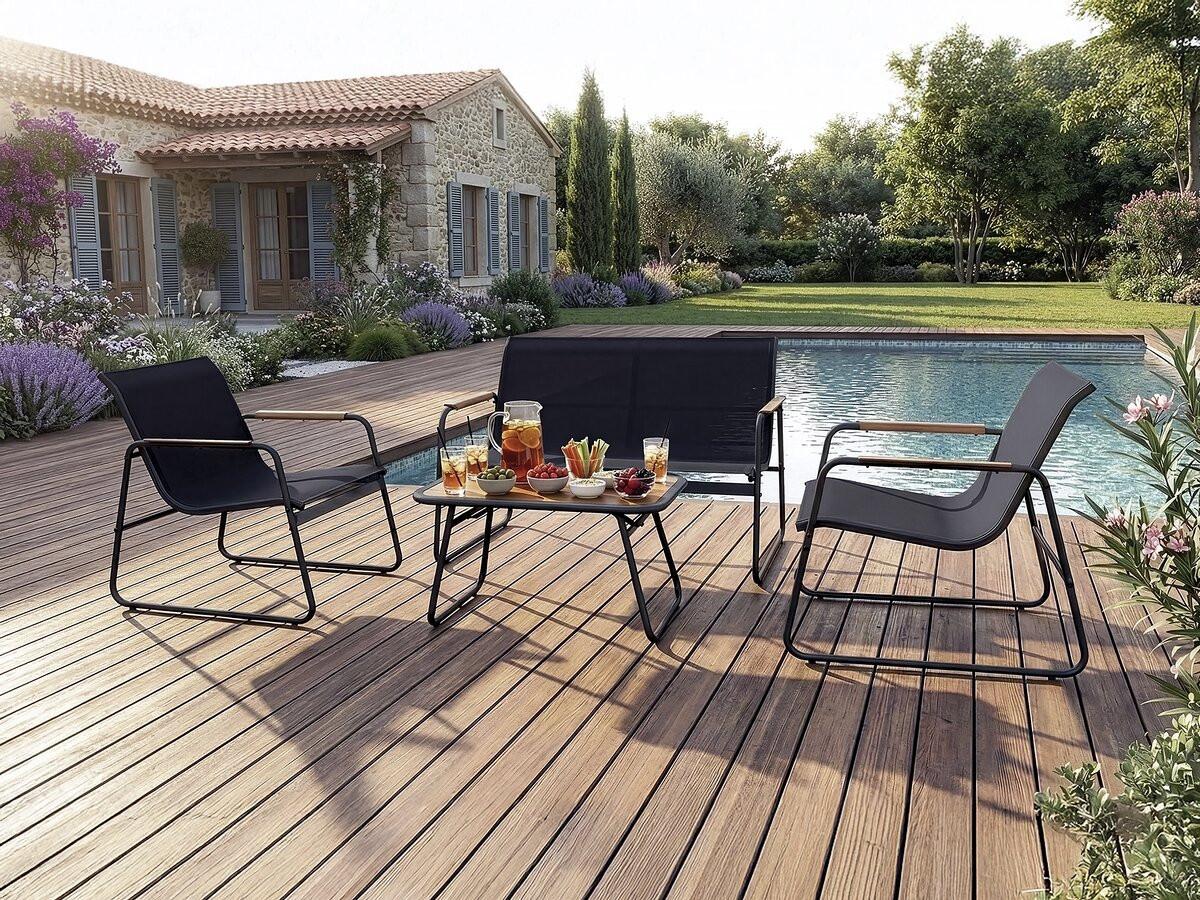 wohnli-moebel-suche-800001414969-1 GARTENSITZGRUPPE sparta Schwarz Metall Habitat Garten Garten & Outdoor > Gartenmöbel > Gartenmöbel-Sets Schwarz