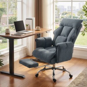 wohnli-moebel-suche-800001420409-1 BÜROSTUHL höhenverstellbar Dunkelgrau 80/80/106 cm Textil HOMCOM Möbel > Stühle > Bürostühle > Chefsessel Grau