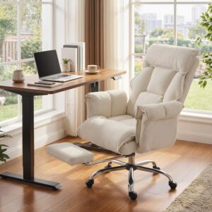wohnli-moebel-suche-800001420412-1 BÜROSTUHL Schneeflanell Cremeweiß Textil HOMCOM Möbel > Stühle > Bürostühle > Chefsessel Weiß
