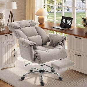 wohnli-moebel-suche-800001420418-1 BÜROSTUHL Polyester Stahl Hellgrau Textil HOMCOM Möbel > Stühle > Bürostühle > Chefsessel Grau