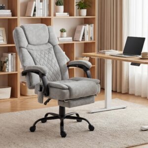 wohnli-moebel-suche-800001420424-1 BÜROSTUHL-MIT-MASSAGEFUNKTION Polyester Grau Textil HOMCOM Möbel > Stühle > Bürostühle > Chefsessel Grau