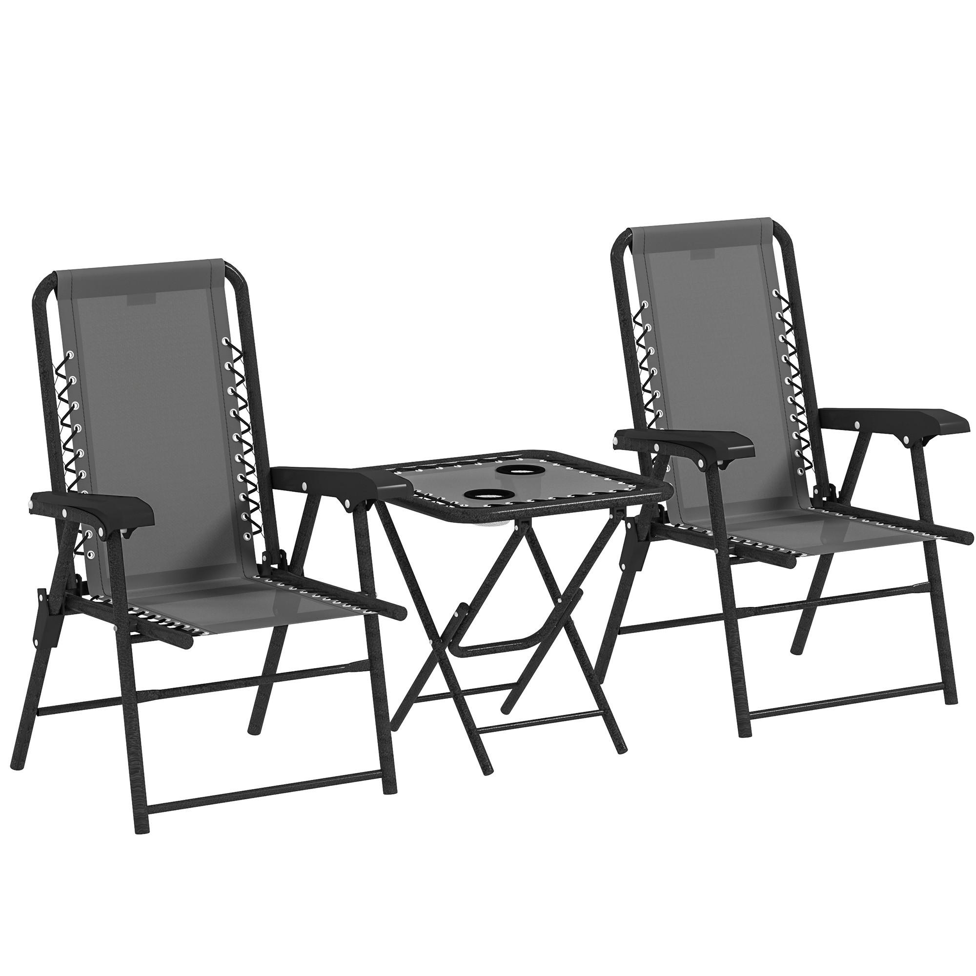 wohnli-moebel-suche-800001420454 Wohnli Möbelsuche - GARTENMÖBEL-SET 3 TLG. Dunkelgrau mit Becherhalter