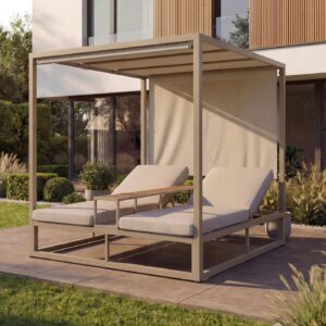 wohnli-moebel-suche-800001420634-1 LOUNGE-GARTENLIEGE Beige Textil MCW Garten & Outdoor > Gartenmöbel > Gartenliegen Beige