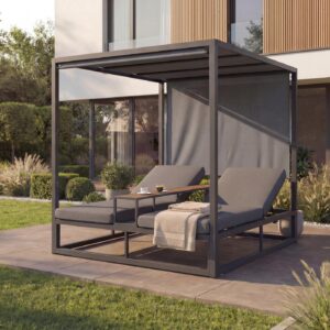 LOUNGE-GARTENLIEGE Grau Textil MCW Garten & Outdoor > Gartenmöbel > Gartenliegen Grau