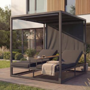 LOUNGE-GARTENLIEGE Dunkelgrau Textil MCW Garten & Outdoor > Gartenmöbel > Gartenliegen Grau