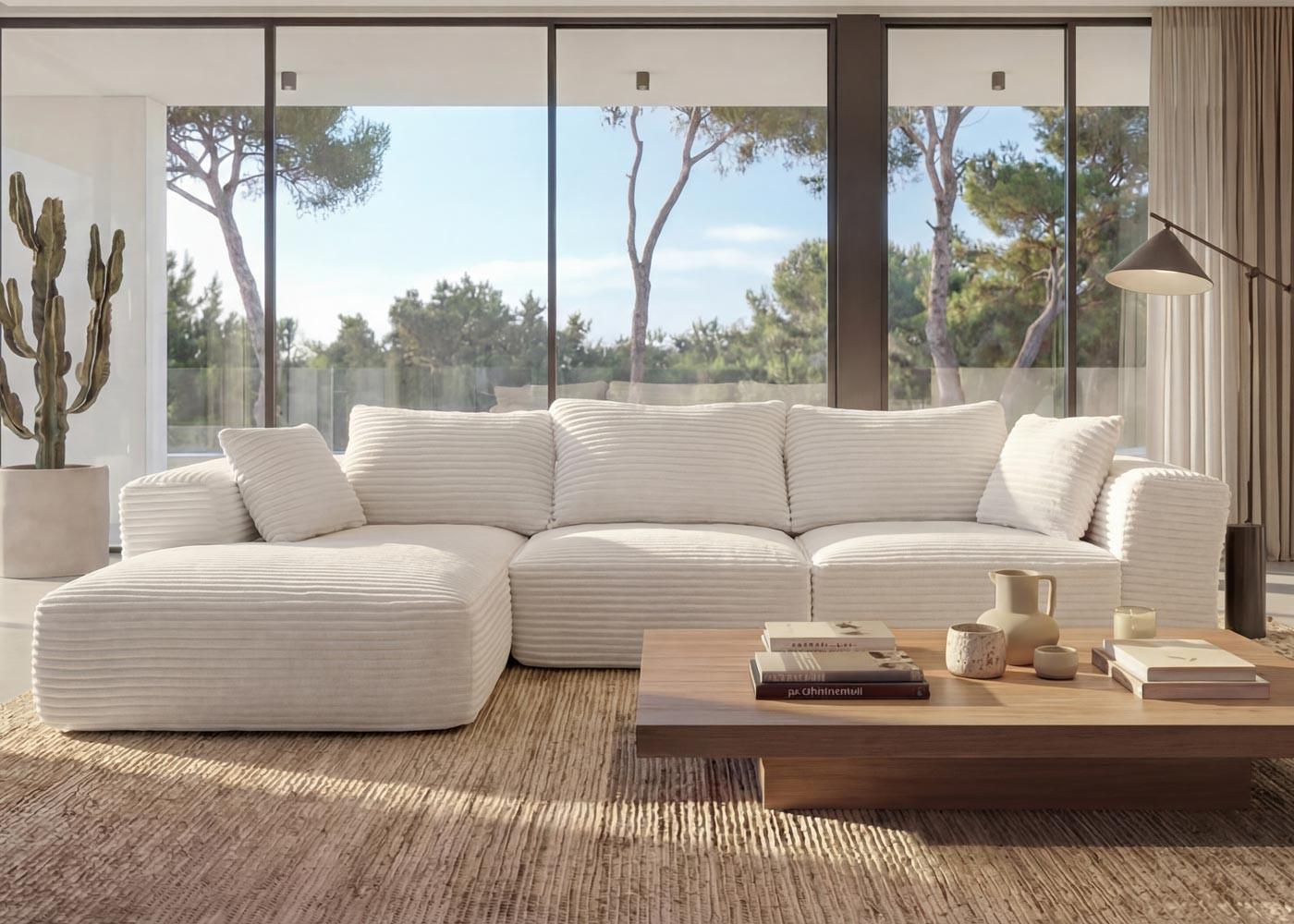 SOFA-GARNITUR Weiß Textil MCW Garten & Outdoor > Gartenmöbel Weiß
