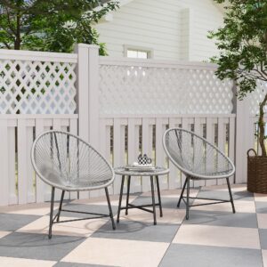 wohnli-moebel-suche-800001420722-1 GARTENSET 3 TLG. Tisch mit Glasplatte Hellgrau Metall Outsunny Garten & Outdoor > Gartenmöbel > Gartenmöbel-Sets Grau
