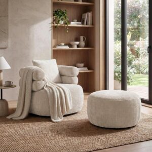 wohnli-moebel-suche-800001420932-1 Set Drehsessel mit runder Form mit Hocker