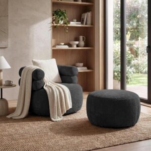 wohnli-moebel-suche-800001420940-1 Set Drehsessel mit runder Form mit Hocker