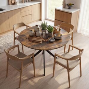ESSTISCH rund Dunkelbraun 120/120/75 cm Metall HOMCOM Möbel > Tische > Esstische Braun
