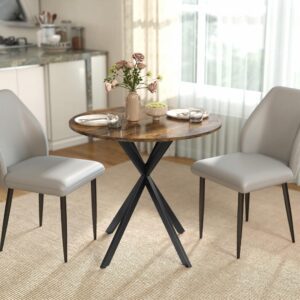wohnli-moebel-suche-800001421416-1 KÜCHENTISCH rund Braun 80/80/75 cm Metall HOMCOM Möbel > Tische > Esstische Braun
