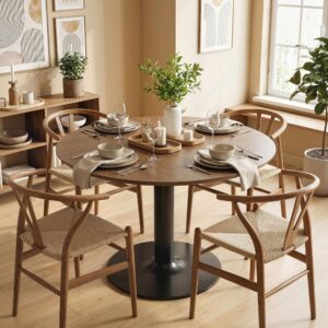 ESSTISCH MDF Stahl Braun Holzwerkstoff HOMCOM Möbel > Tische > Esstische Braun