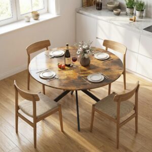 ESSTISCH rund Braun 120/120/75 cm Metall HOMCOM Möbel > Tische > Esstische Braun