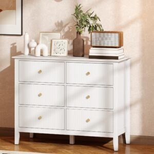 wohnli-moebel-suche-800001421424-1 KOMMODE mit 6 Schubläden Weiß 100/40/78 cm Holzwerkstoff HOMCOM Möbel > Kommoden & Schubladenschränke > Kommoden Weiß