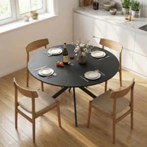 ESSTISCH rund Schwarz 120/120/75 cm Metall HOMCOM Möbel > Tische > Esstische Schwarz