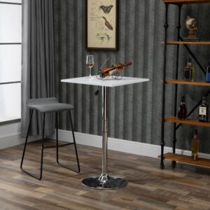 wohnli-moebel-suche-800001421488-1 BARTISCH Höhenverstellbar Stehtisch mit Drehbar Tischplatte für Wohnzimmer Holzwerkstoff HOMCOM Möbel > Tische > Bartische Weiß