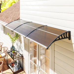 PULTVORDACH Polycarbonate Aluminium Braun Schwarz Metall Outsunny Garten & Outdoor > Sonnen- & Sichtschutz Schwarz