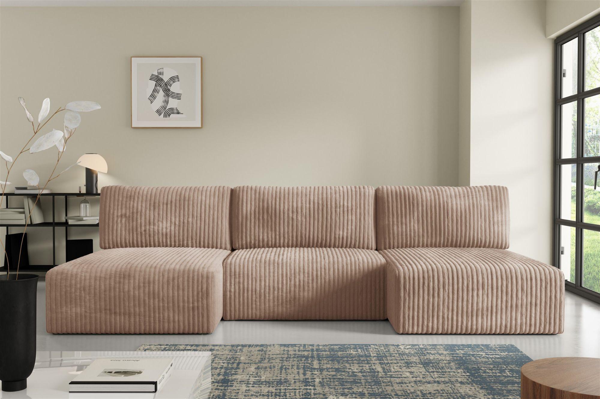 WOHNLANDSCHAFT Natalia Textil Fun Möbel Möbel > Sofas & Couches > Wohnlandschaften > Wohnlandschaften U-Form Beige