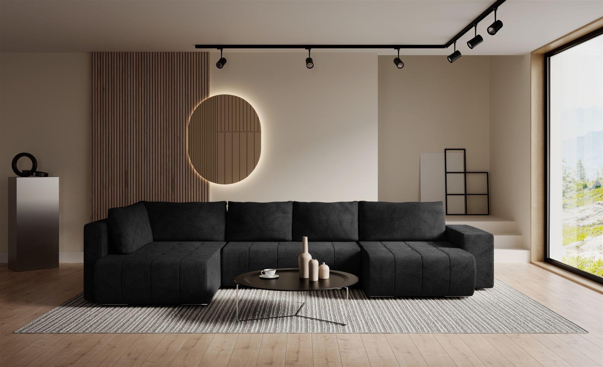 wohnli-moebel-suche-800001422940-1 WOHNLANDSCHAFT Armanda Textil Fun Möbel Möbel > Sofas & Couches > Wohnlandschaften > Wohnlandschaften U-Form Schwarz
