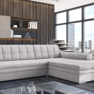 ECKSOFA Lusaka Mit Schlaffunktion Textil Fun Möbel Möbel > Sofas & Couches > Wohnlandschaften > Ecksofas Grau