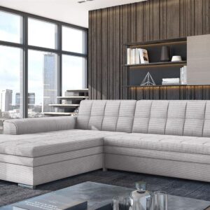ECKSOFA Lusaka Mit Schlaffunktion Textil Fun Möbel Möbel > Sofas & Couches > Wohnlandschaften > Ecksofas Grau