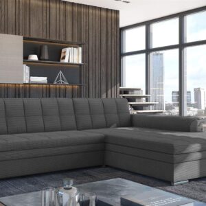ECKSOFA Lusaka Mit Schlaffunktion Textil Fun Möbel Möbel > Sofas & Couches > Wohnlandschaften > Ecksofas Anthrazit
