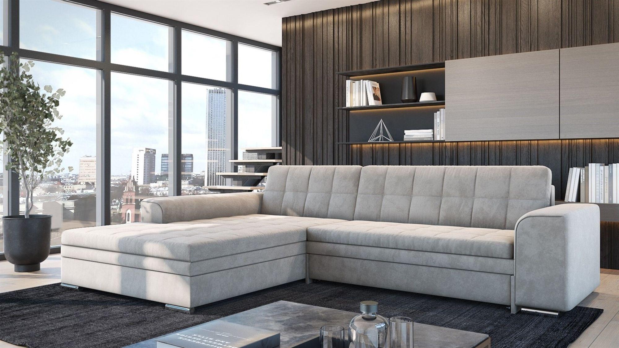 ECKSOFA Lusaka Mit Schlaffunktion Textil Fun Möbel Möbel > Sofas & Couches > Wohnlandschaften > Ecksofas Beige