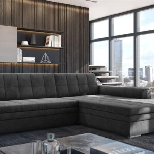 ECKSOFA Lusaka Mit Schlaffunktion Textil Fun Möbel Möbel > Sofas & Couches > Wohnlandschaften > Ecksofas Anthrazit
