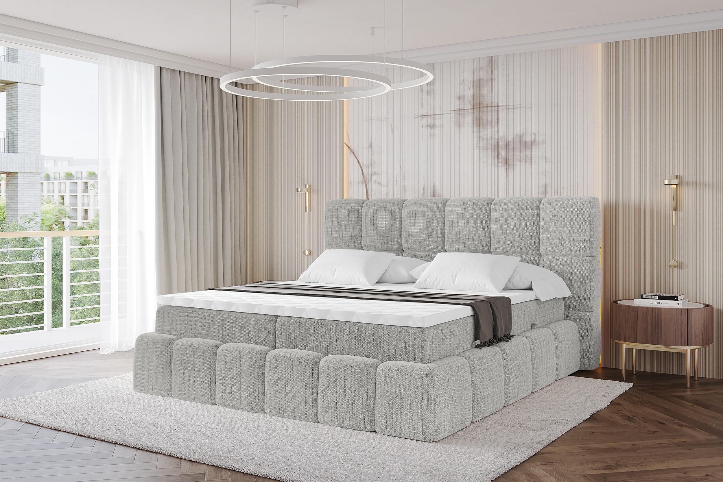 wohnli-moebel-suche-800001425722-1 BOXBETT - AURI-H4 - 180x200 Hellgrau Aragon Holzwerkstoff ALTDECOR Möbel > Betten > Boxspringbetten Taupe