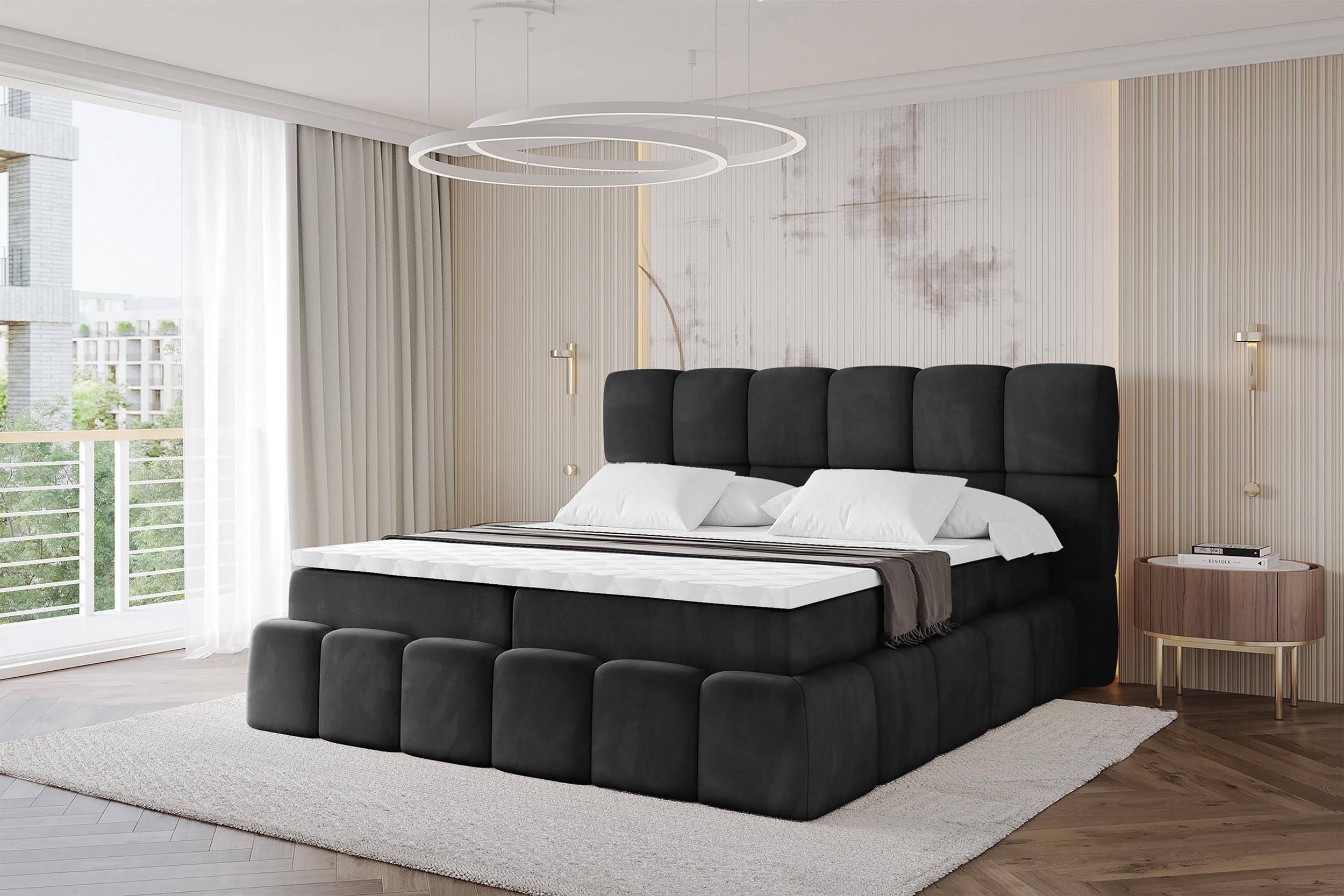 wohnli-moebel-suche-800001425769-1 BOXBETT - AURI-H3 - 180x200 Schwarz Casablanca Holzwerkstoff ALTDECOR Möbel > Betten > Boxspringbetten Schwarz