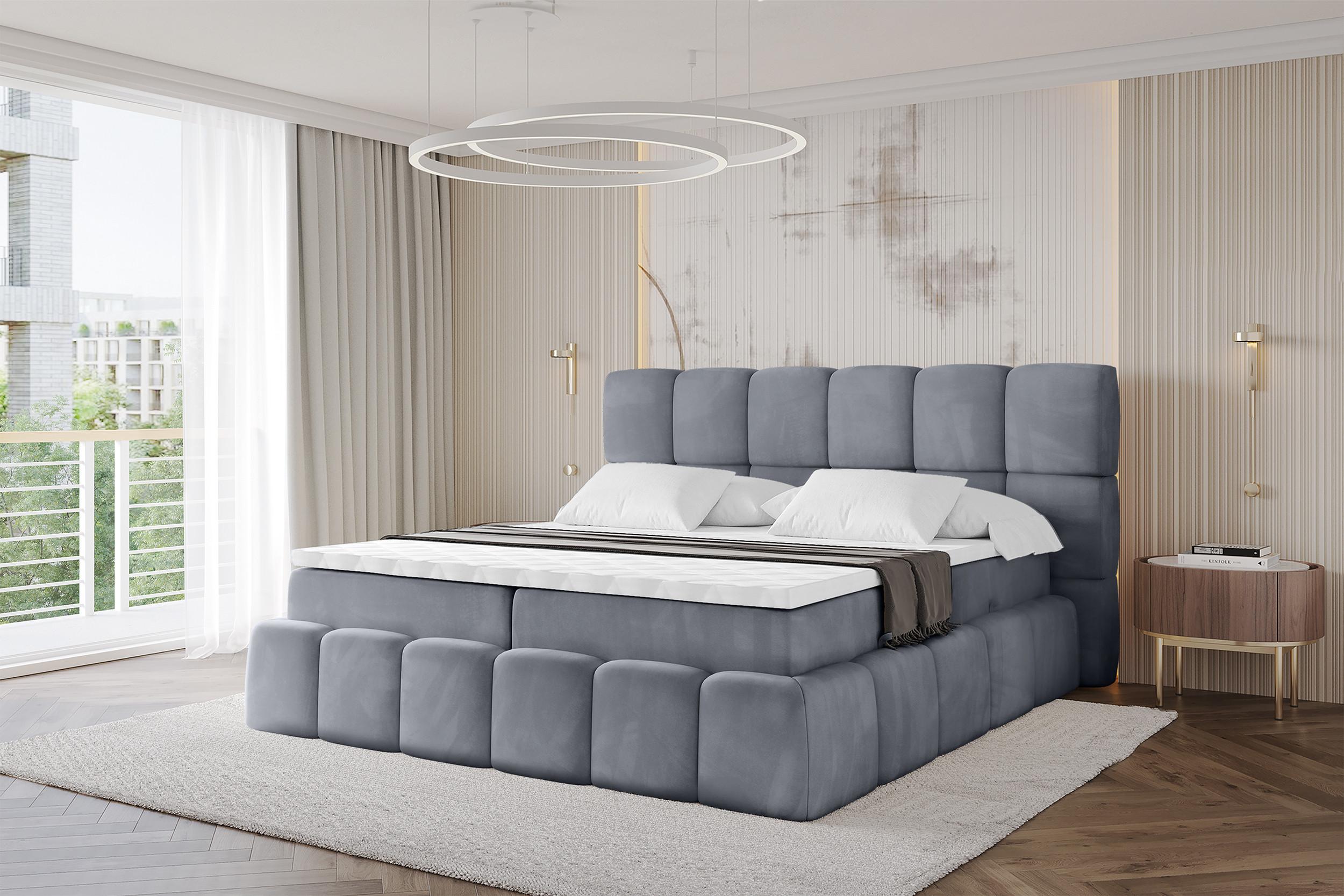 wohnli-moebel-suche-800001425894-1 BOXBETT - AURI-H3 - 180x200 Grau Casablanca Holzwerkstoff ALTDECOR Möbel > Betten > Boxspringbetten Grau