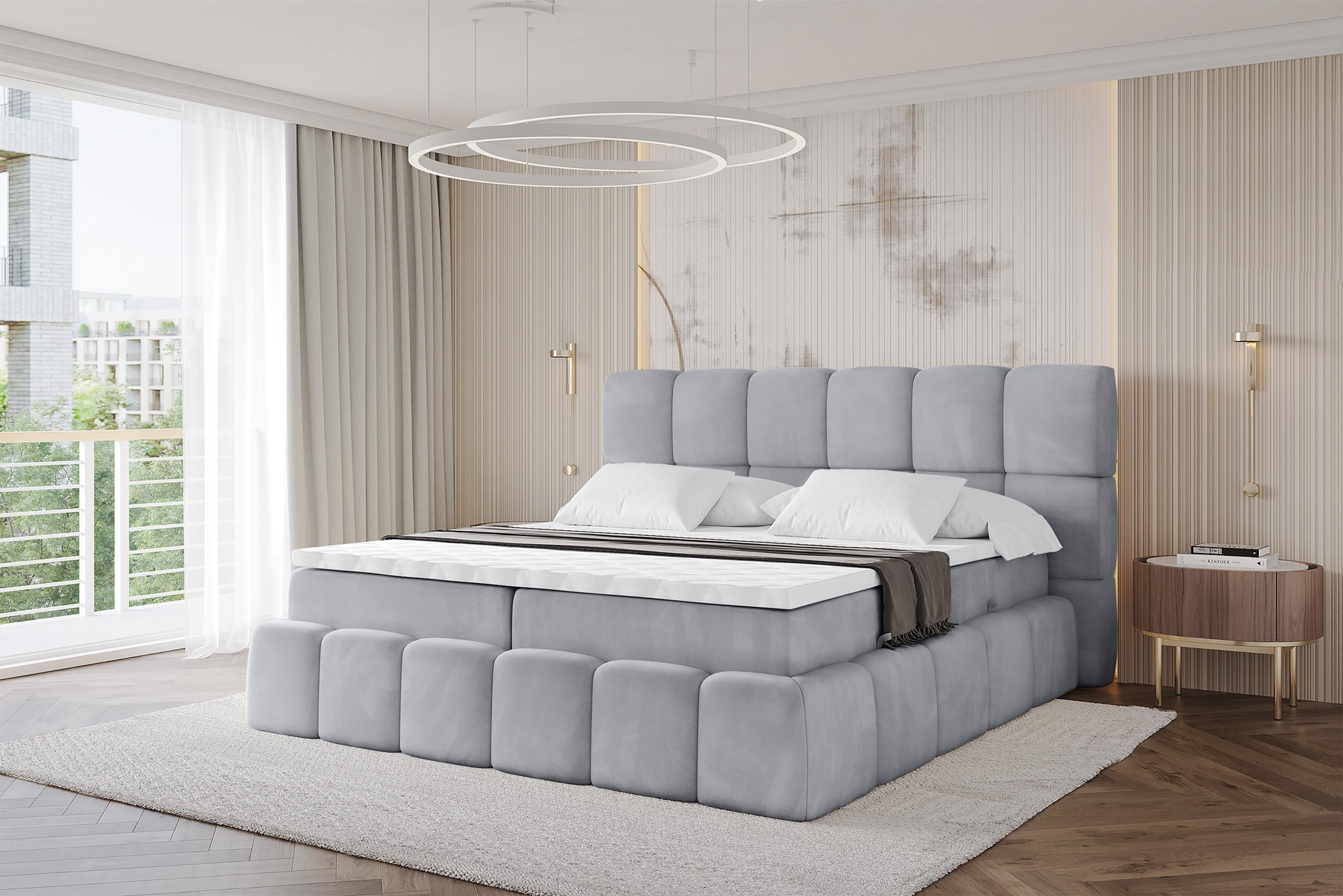 wohnli-moebel-suche-800001425904-1 BOXBETT - AURI-H3 - 160x200 Grau Monolith Holzwerkstoff ALTDECOR Möbel > Betten > Boxspringbetten Grau