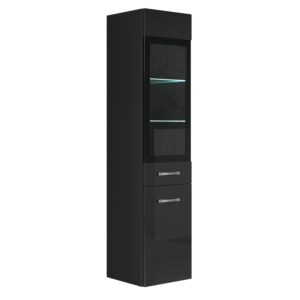 wohnli-moebel-suche-800001426016 Wohnli Möbelsuche - BADEZIMMERSCHRANK Rio mit 2 Schwarz Hochglanz - 30 x 30 x 130 cm